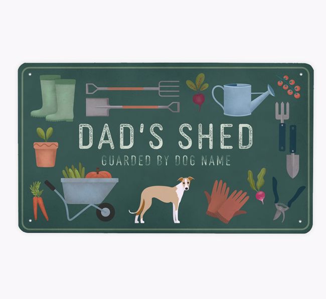 Dad's Shed: Personalized {breedFullName} Metal Garden Sign